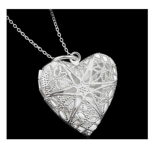 ElegantHeart Shape 925 Sterling Silver Locket with Matching free Chain Imported Filled Jewellery