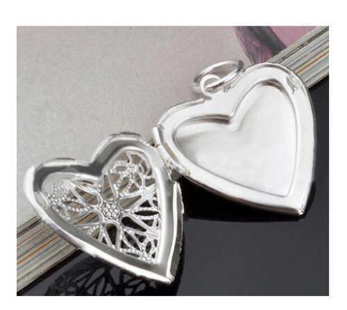 ElegantHeart Shape 925 Sterling Silver Locket with Matching free Chain Imported Filled Jewellery