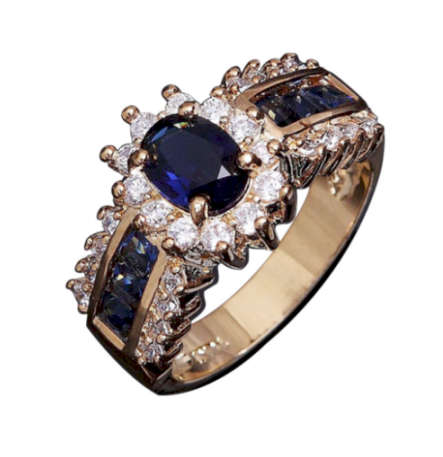 Attractive **SISSYIRLS** Sim Sapphire & Diamond Imported Ring