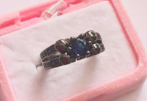 Elegant Cr. Blue Sapphire Ring Quality Imported **SissyGirls** Jewellery
