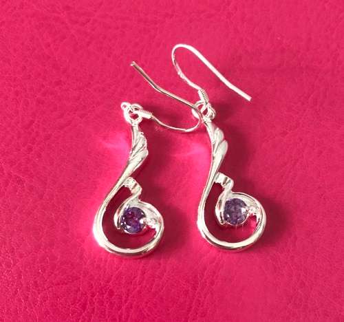 ELEGANT Sim Amethyst Earrings Imported **Sissygirls** Jewellery