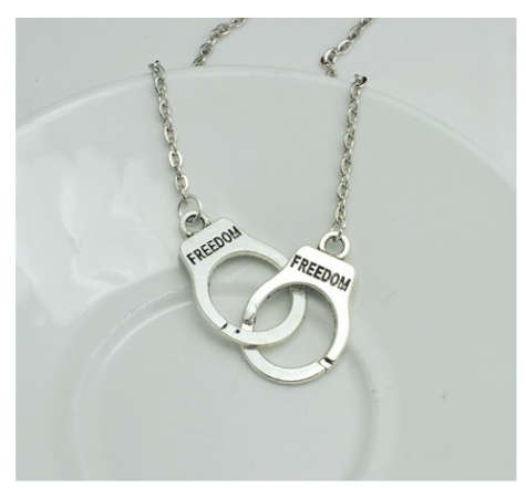 Attractive Handcuffs Choker Pendant with Neck Chain Imported Jewellery
