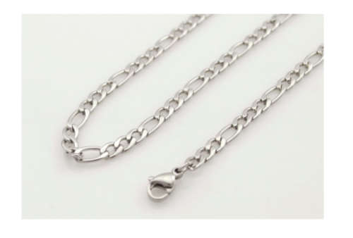 Quality Figaro Unisex 316L Stainless Steel 4mm Imported Neck Chain