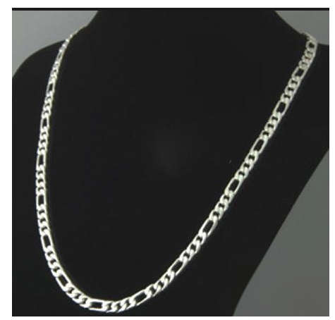 Quality Filled Flashing 4mm Figaro Unisex 925 Sterling Silver Neck Chain
