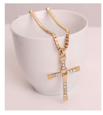 Stylish Sim Diamonds  Unisex  Cross with Matching Neck Chain