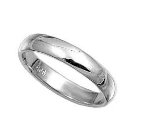 Quality Unisex 4mm 925 Sterling Silver Wedding Band Imported filled Jewellery