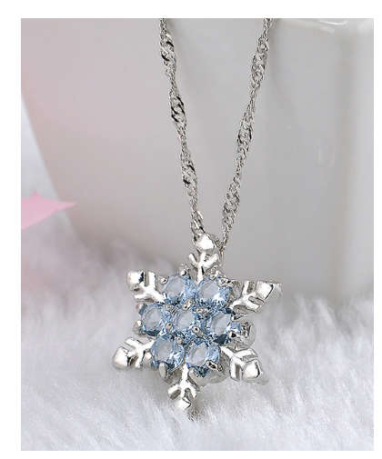 Charming Vintage Blue Snowflake Zircon with Free Matching Necklaces