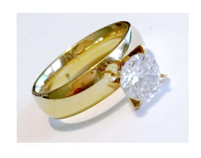 Bianca's Solitaire Cr Diamond Engagement 18ct Yellow Imported Rolled Gold Ring