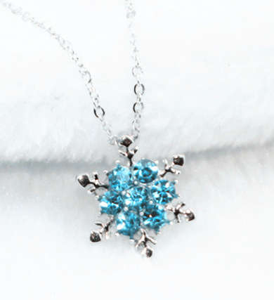 Charming Vintage Blue Snowflake Zircon with Free Matching Necklaces