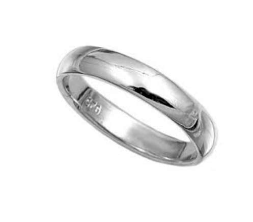 Quality Unisex 4mm 925 Sterling Silver Wedding Band Imported filled Jewellery