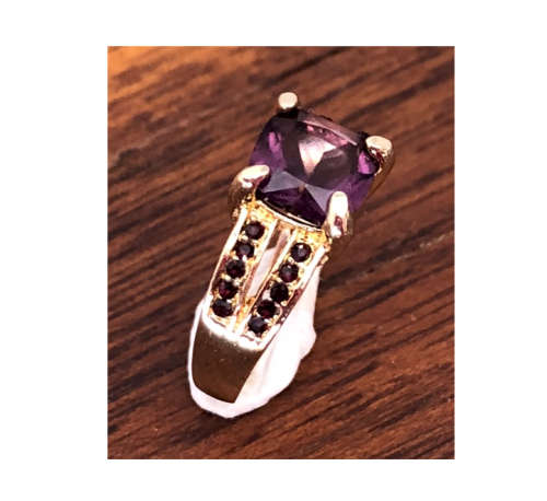 Stylish Cr Topaz Set in 14kt Yellow Gold Ring Imported Filled Jewellery