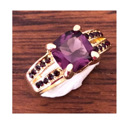 Stylish Cr Topaz Set in 14kt Yellow Gold Ring Imported Filled Jewellery
