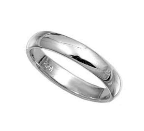 Quality Unisex 4mm 925 Sterling Silver Wedding Band Imported filled Jewellery