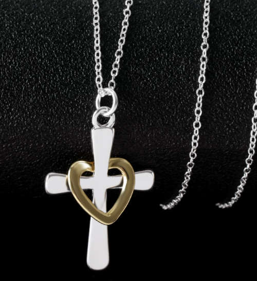 Gorgeous 925 Sterling Silver Cross with Crown & Matching Neck Chain Imported Filled Jewellery