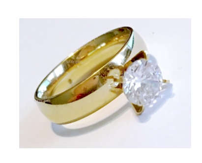 Bianca's Solitaire Cr Diamond Engagement 18ct Yellow Imported Rolled Gold Ring