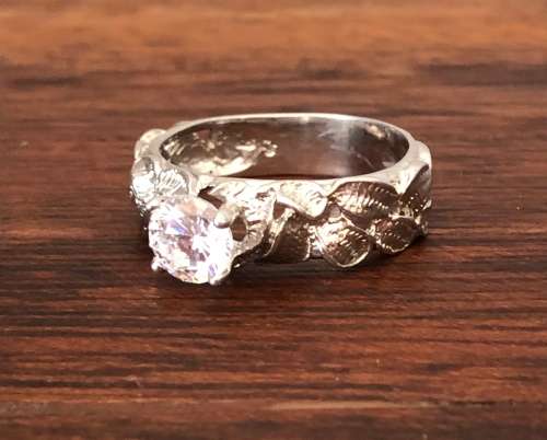 Classy 925 Sterling Silver Cr Diamond Ring