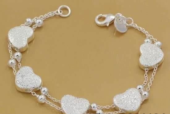 WoW 925 Silver Heart Braclet