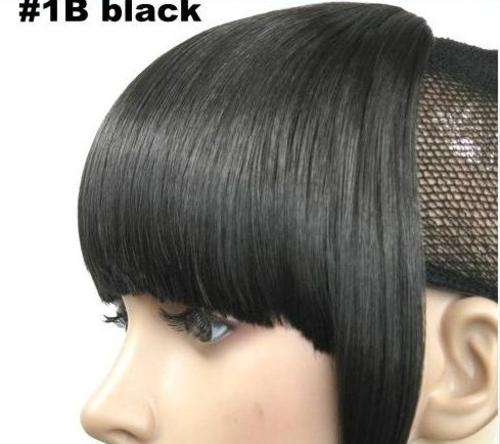 Clip On Hair Bang Fringe Hair Peace   ( BLACK) 1B#