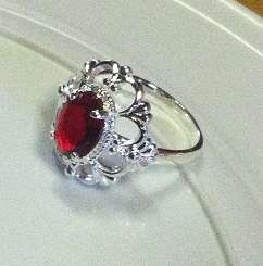 @@@@ AMAZING CZ RUBY SET IN 925 STERLING SILVER @@@@