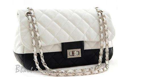 @@@@ SEXY AND SASSY   BLACK and WHITE  PU LEATHER HANDBAG @@@@