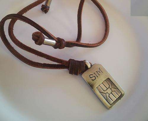 RE-SIZEABLE GENUINE LEATHER SIM CARD NECKLACE