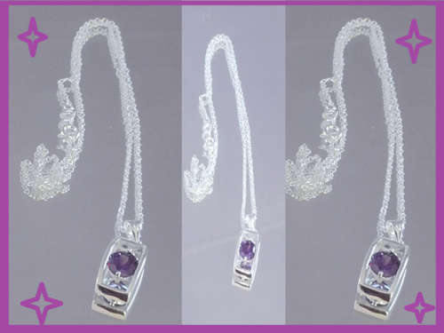 AMETHYST SET IN 925 STERLING SILVER PENDANT