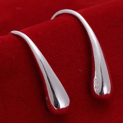 DAINTY TEAR DROP SOLID .925 STERLING SILVER EARRINGS