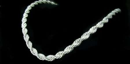 HANDMADE .925 STERLING SILVER ROPE CHAIN