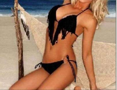 Hot Sale   Women's  Padded  Fringe  Top and Bottom Bikini Set Brand new BLACK