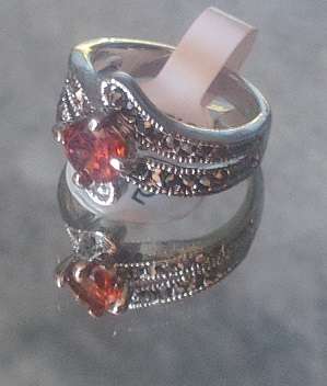 AMETHYST CZ SET IN SILVER RING