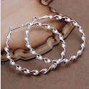 .925 STERLING SILVER TWISTED HOOP EARRINGS