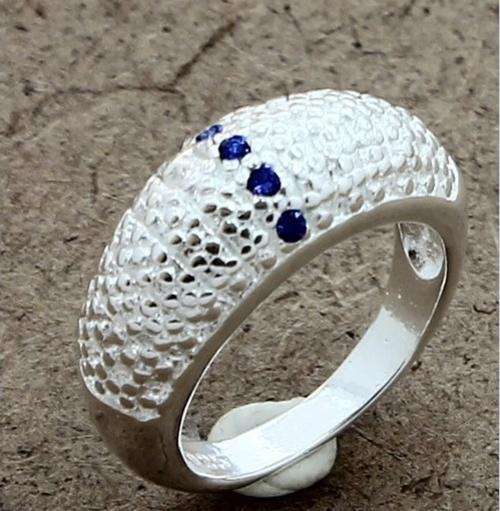 BRILLIANT CUT SAPPHIRE SET IN .925 STERLING SILVER RING