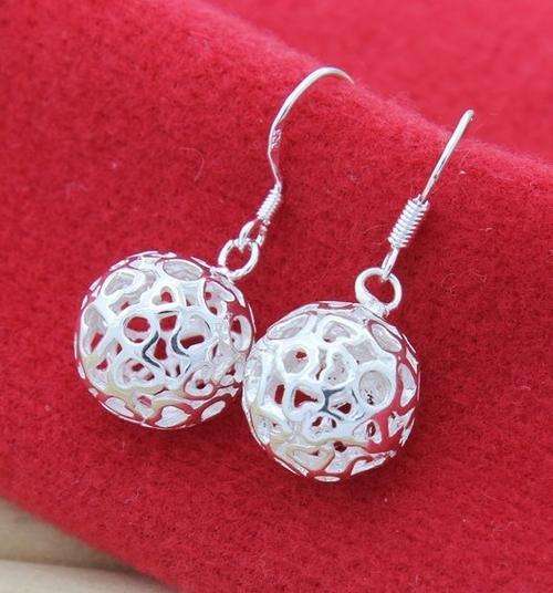 BALL SHAPE .925 STERLING SILVER EARRINGS