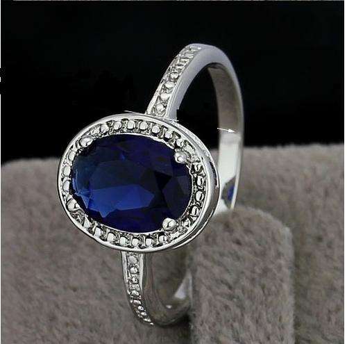 TANZANITE BLUE CRYSTAL PRINCESS RING