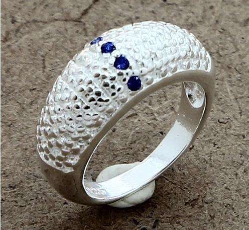 BRILLIANT CUT SAPPHIRE SET IN .925 STERLING SILVER RING
