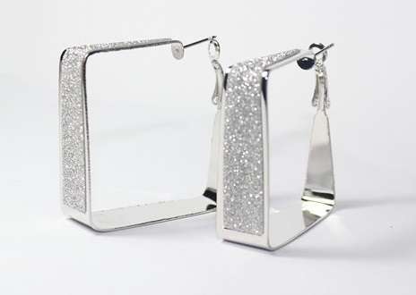 SEXY AND SASSY 18KGP  WHITE GOLD EARRINGS