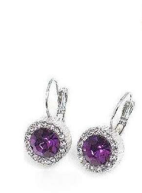 STATEMENT EARRINGS WITH AMETHYST CZ