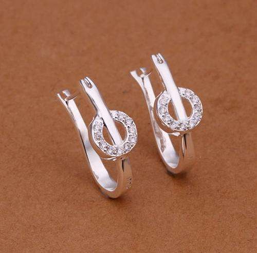 O-SO-STYLISH STERLING SILVER CRYSTAL EARRINGS