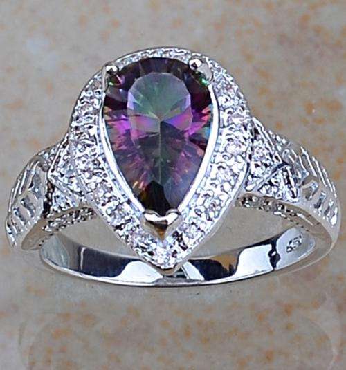 HEART SHAPE RAINBOWE TOPAZ RING