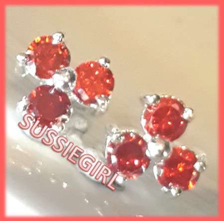 925 Silver AAA Garnet Crystal Earrings