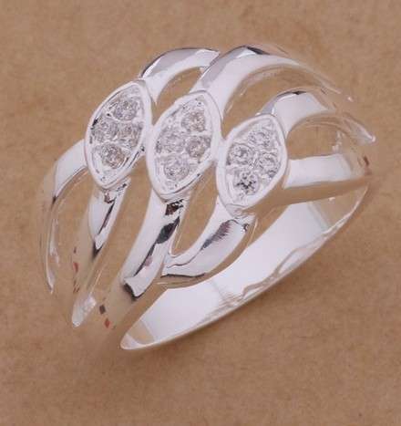 Sexy 925 Sterling Silver Faceted Daimond Ring # Size 7