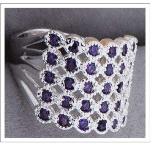 DAINTY 925 STERLING SILVER ROYAL BLUE AMETHYST RING #SIZE 7