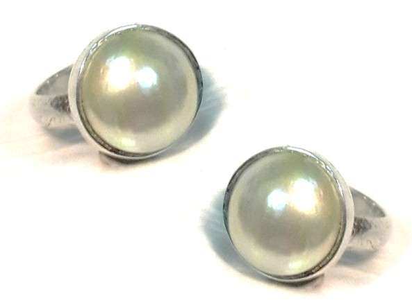 SENSATIONAL MARBI  PEARL SET IN 925 STERLING SILVER RING #SIZE 7