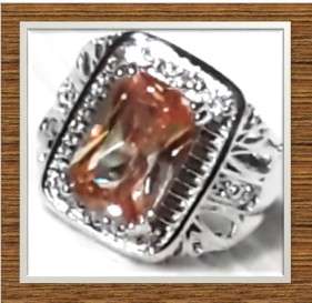 Mozambique Natural Orange Spessartite Garnet Set in 925 Sterling Silver Ring #Size 7