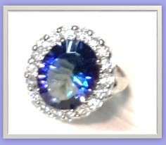 Sparkling Mystic Topaz Set in 925 Sterling Silver Ring #Size 8.5