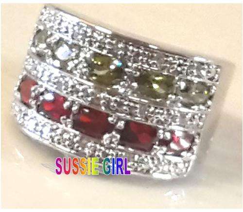 Lovely Gemstone Ring in 925 Sterling Silver #Size 9