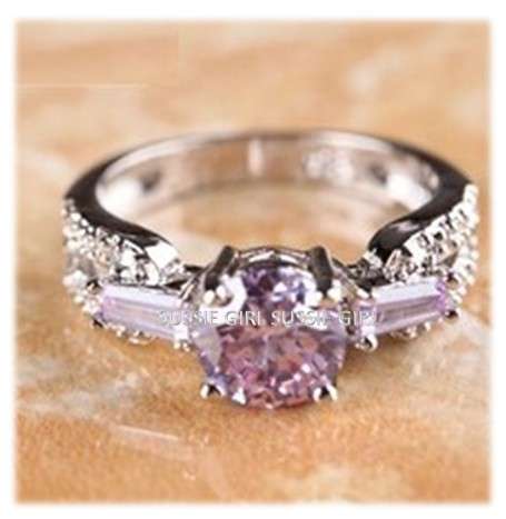 NEW ROUND CUT TOURMALINE & WHITE TOPAZ SILVER RING #SIZE 7