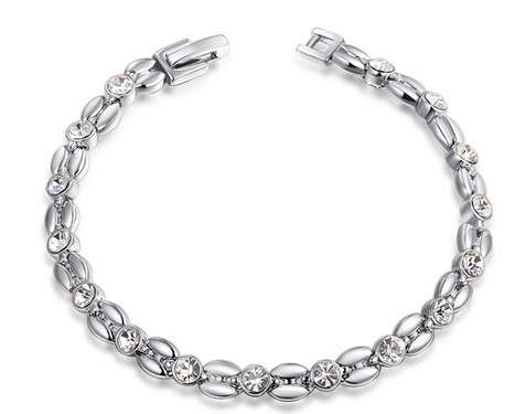 Sensational and UniqueHandmade Diamond Set in 24ct Platinum Rolled Gold Tennis Bracelet
