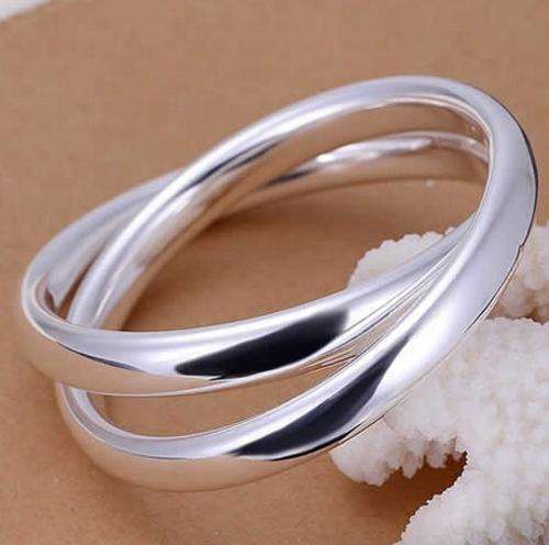 Stunningly &  Gorgeous 925 Sterling Silver Filled High Quality Twin Bangles