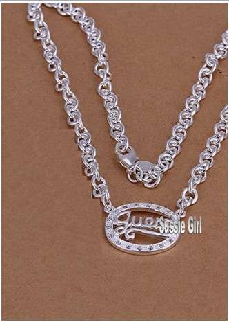 Adorable and Highly Individual 925 Sterling Silver Friendship Pendant with Matching Necklace